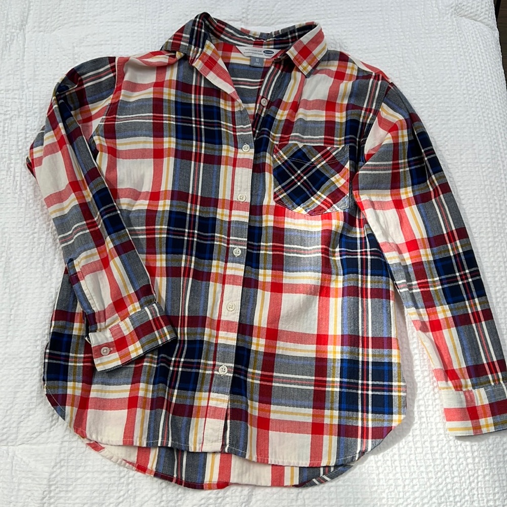 Women’s Old Navy Plaid Boyfriend Button-Down